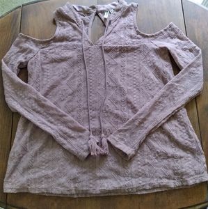 Mudd Long Sleeve Lace Shirt Sz Small